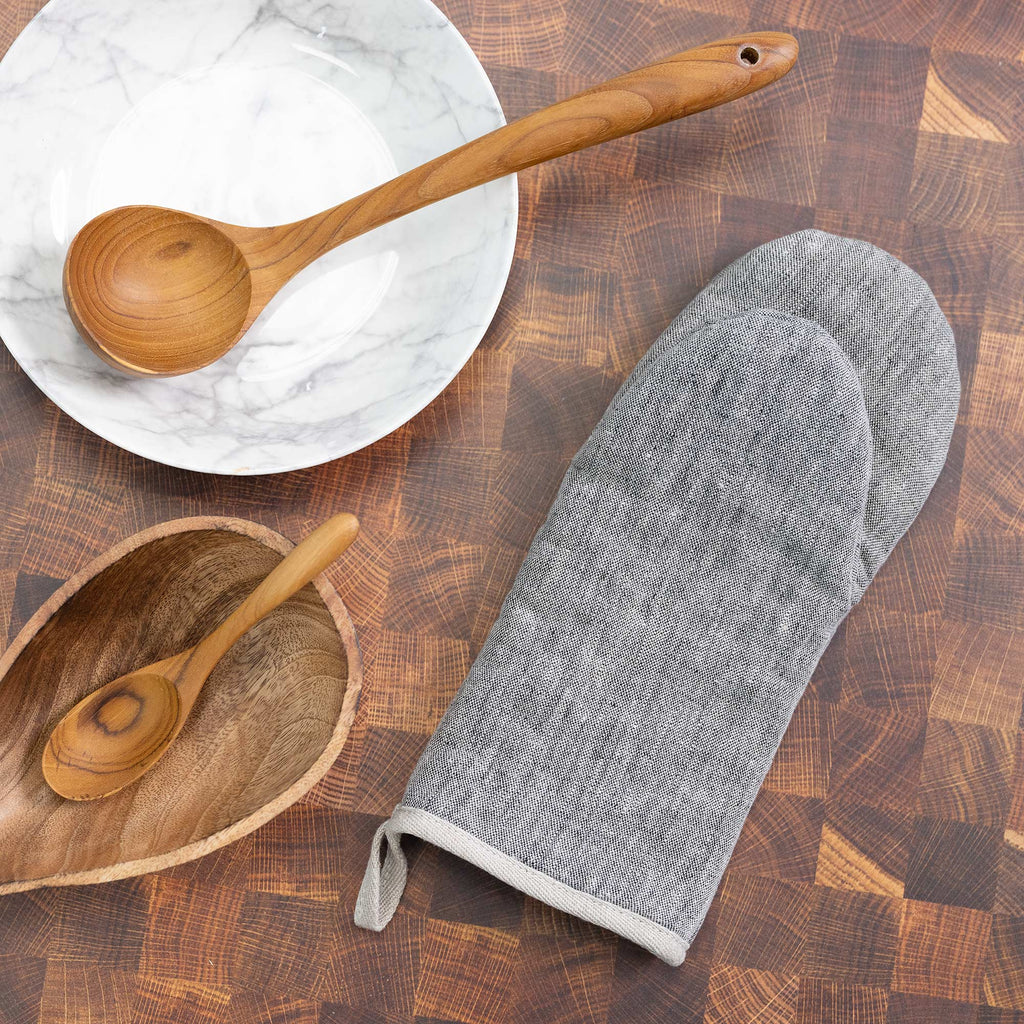 organic linen oven mitt