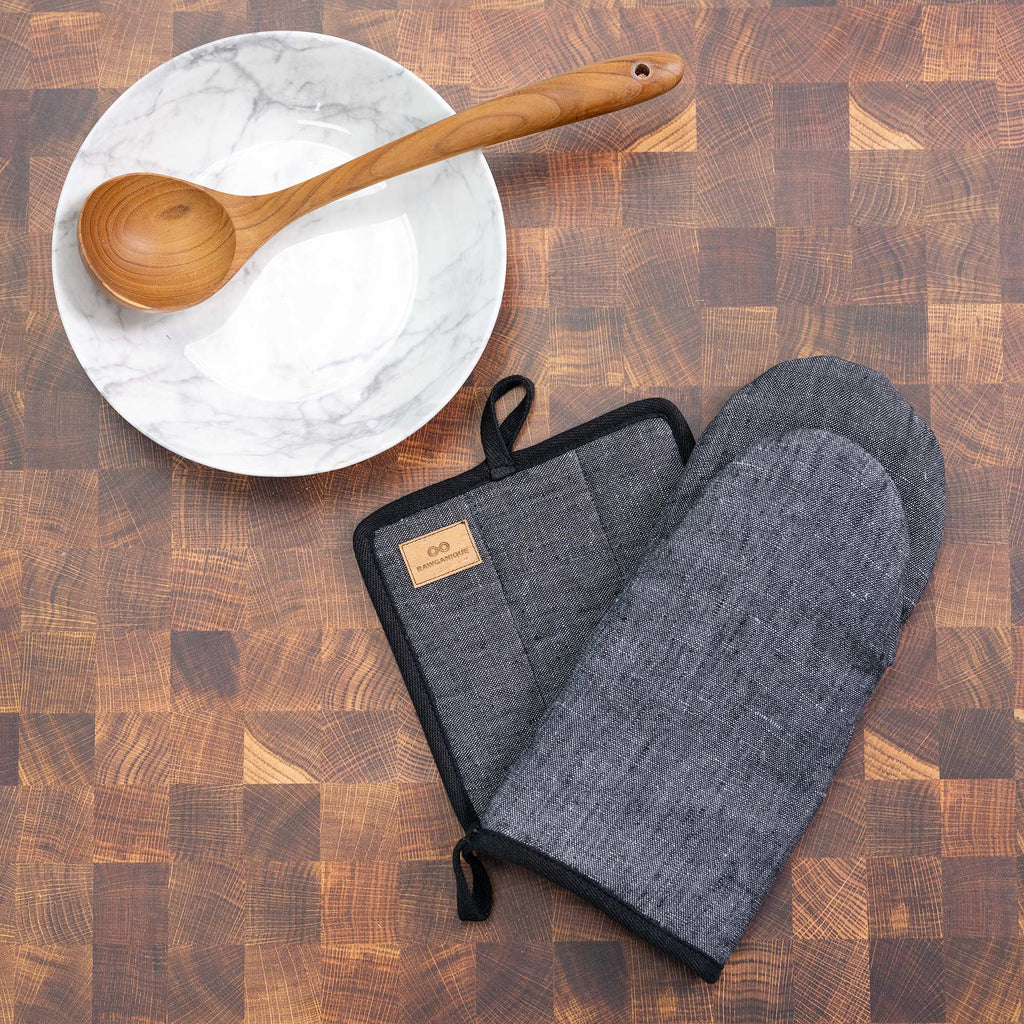 biodegradable organic linen pot holder oven mitts