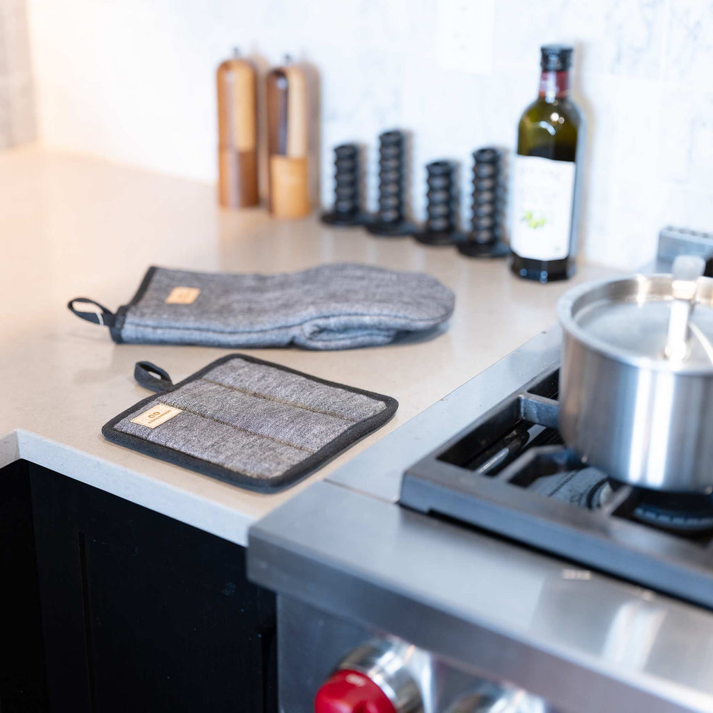 plastic-free organic linen pot holder