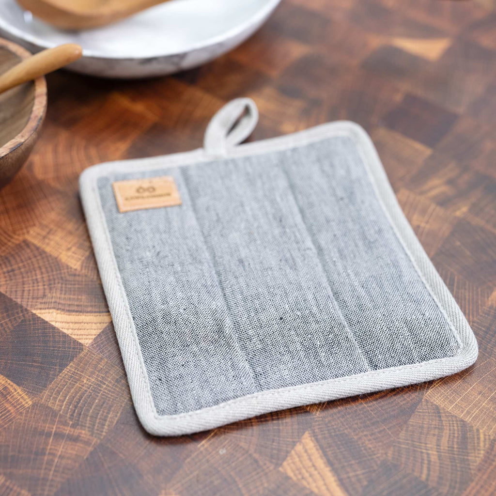 polyester-free organic linen pot holder