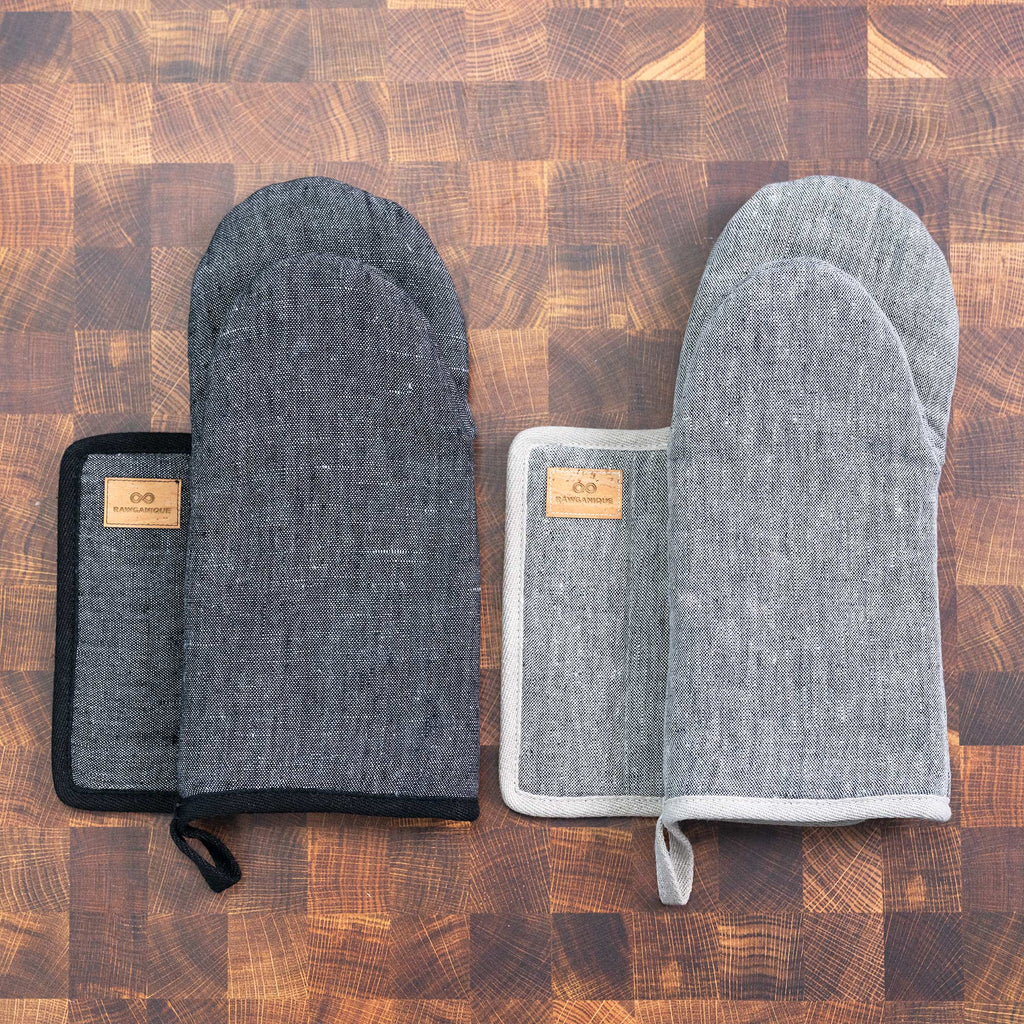organic linen pot holder oven mitts