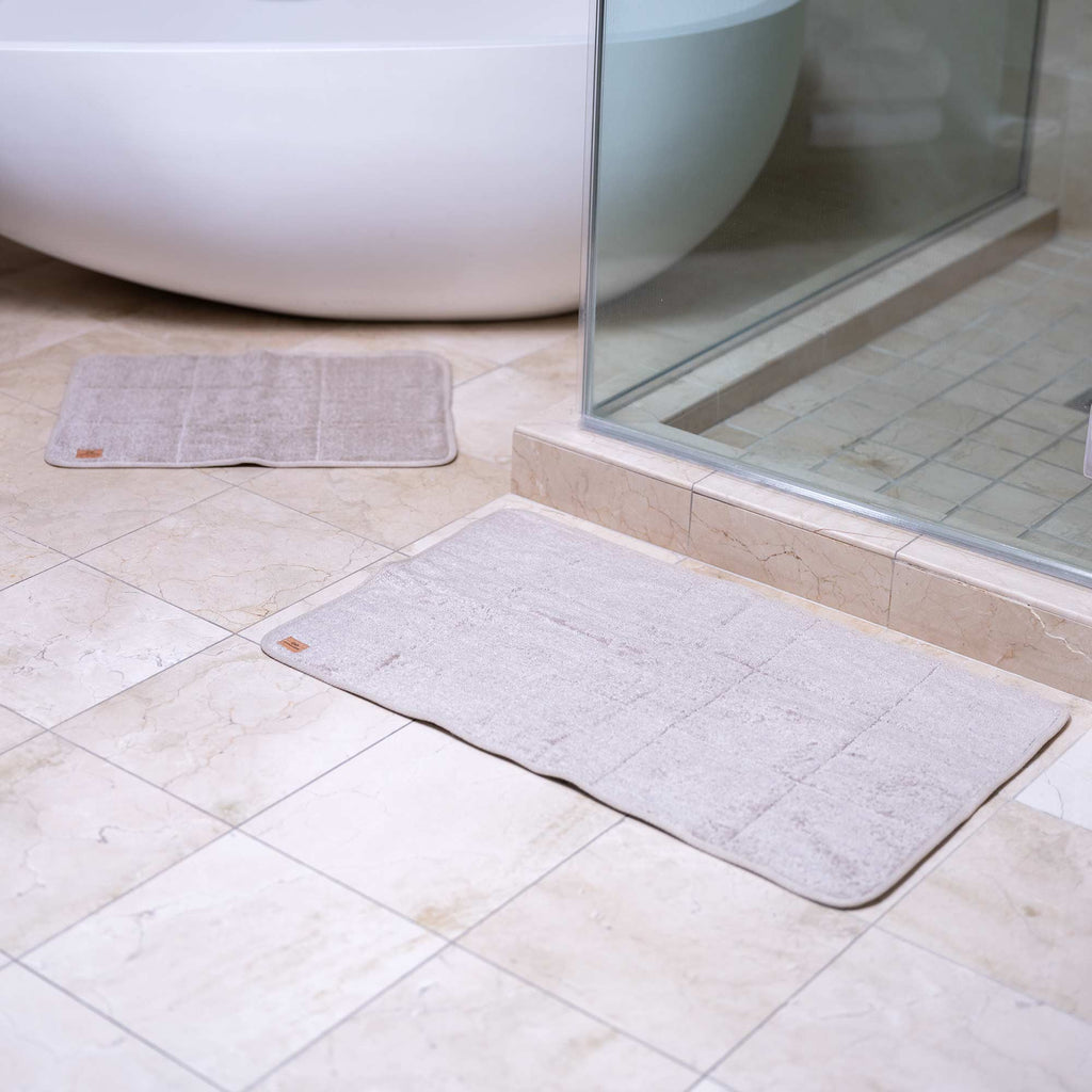 organic linen bath mats