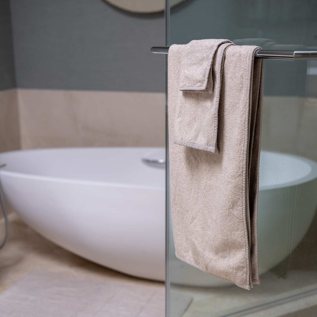 organic linen terry bath towels