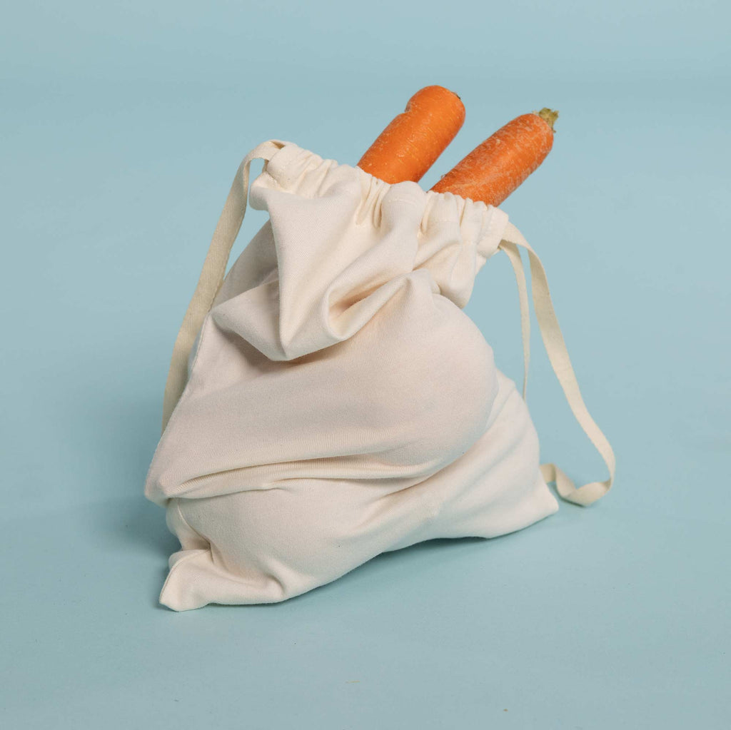 FARMSTAND 100% Organic Cotton Drawstring Bag (Produce, Laundry, Dye, Packing) (OC Thread, Plastic-free, Synthetic-free) (100% Biodegradable)