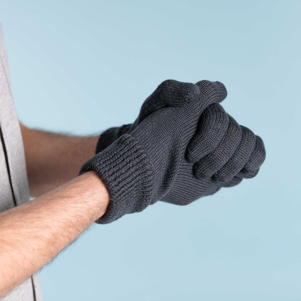 elastic-free organic merino wool gloves