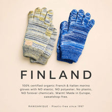 Load image into Gallery viewer, warm elastic-free 100% certified organic merino wool gloves plastic-free