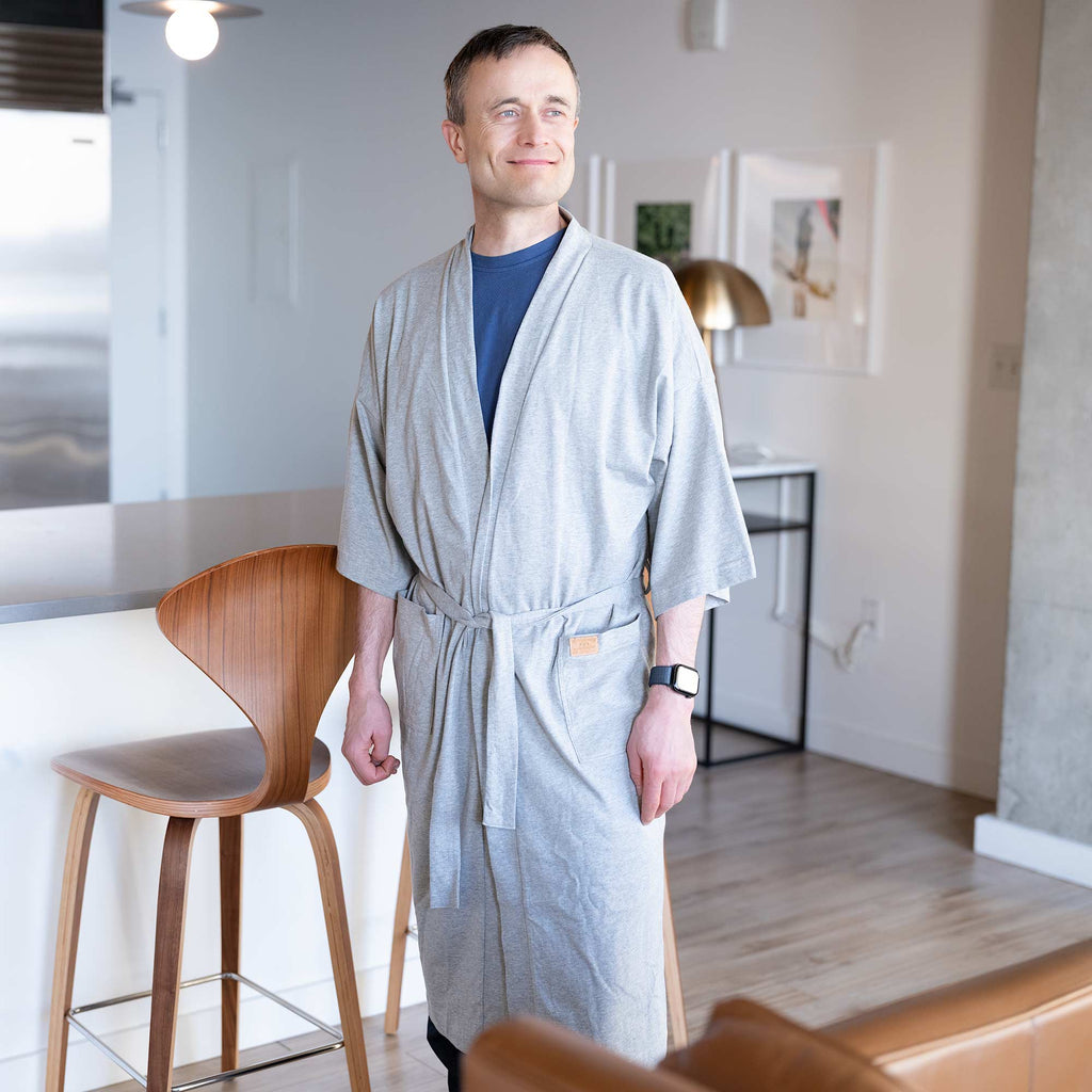 100% organic cotton knit bathrobe