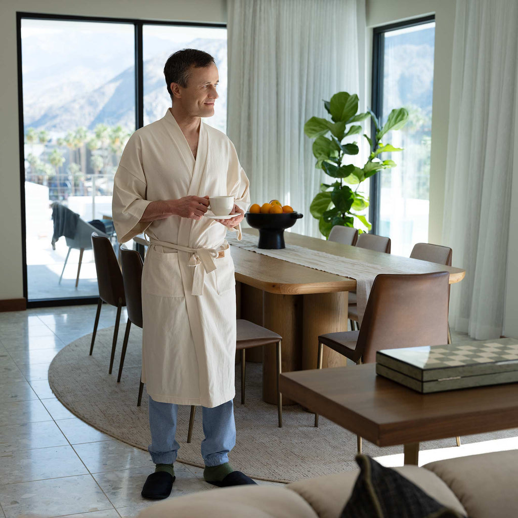 100% organic cotton bathrobe polyester-free