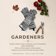 Load image into Gallery viewer, 100% organic cotton gardeners' gloves plastic-free polyester-free