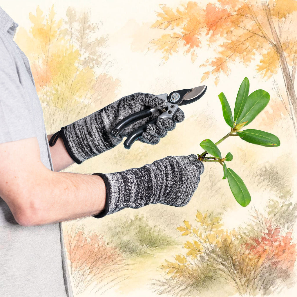 100% certified organic cotton gardening gloves elastic-free plastic-free