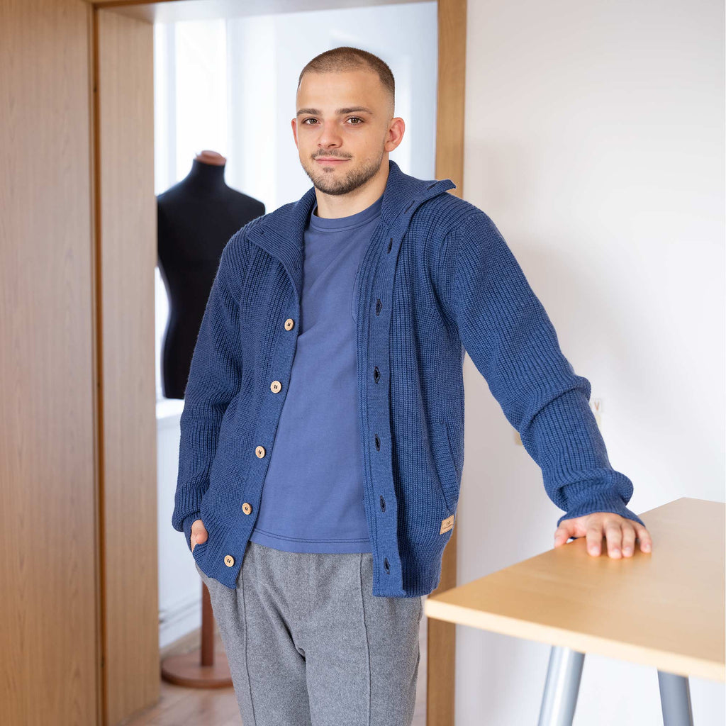 100% organic merino wool cardigan sweater