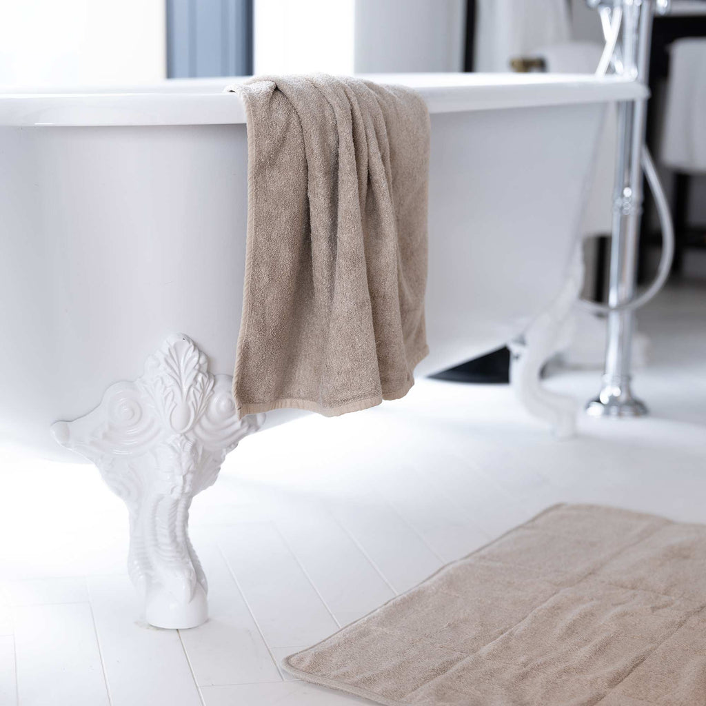 organic linen bath mat