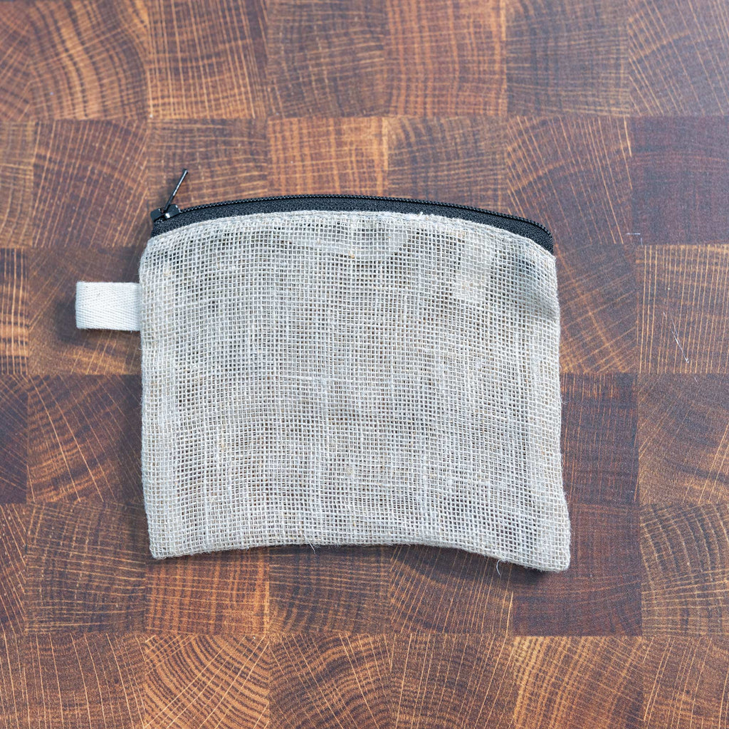 Zippered hemp travel pouch