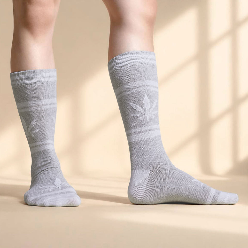hemp socks with hemp leaf design