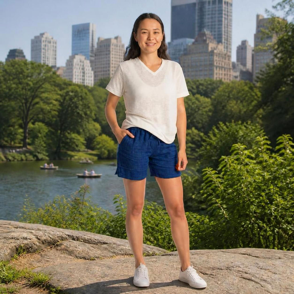 plastic-free linen shorts