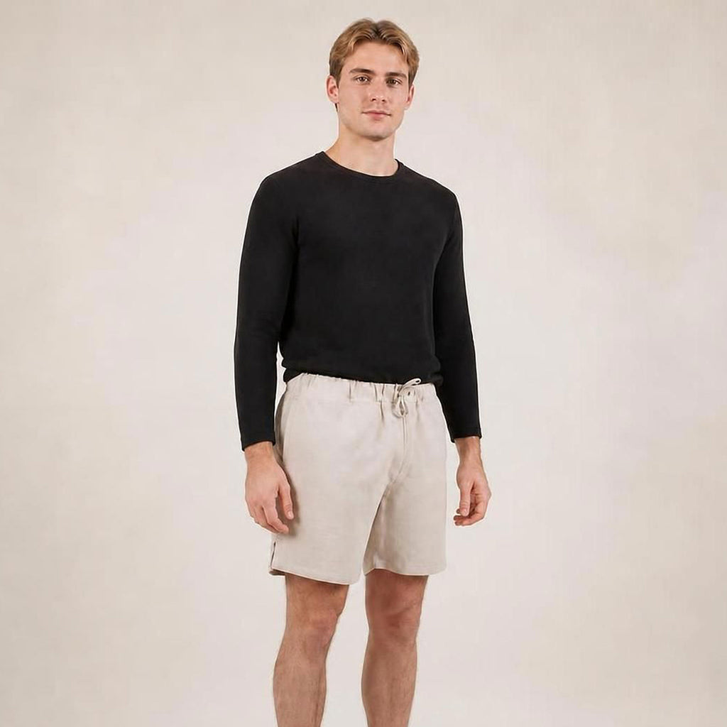 100% linen shorts polyester-free