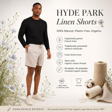 Load image into Gallery viewer, plastic-free 100% organic linen shorts with no polyester
