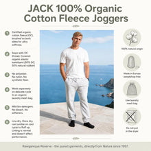 Load image into Gallery viewer, 100% certified organic cotton fleece jogger pants plastic-free polyester-free