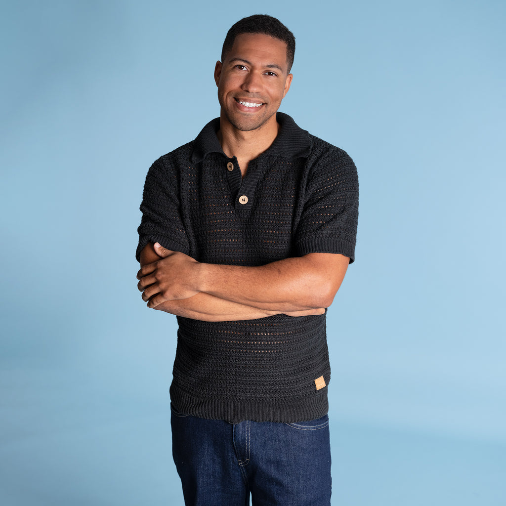100% organic cotton knit polo shirt