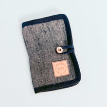 Load image into Gallery viewer, JOURNEYS 100% Organic Linen 2-Passport &amp; 8-Credit Card Folio (OC Thread, Coconut Button, Organic Elastic, No Plastic, No Polyester, No Synthetics) (100% Biodegradable)