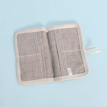 Load image into Gallery viewer, JOURNEYS 100% Organic Linen 2-Passport &amp; 8-Credit Card Folio (OC Thread, Coconut Button, Organic Elastic, No Plastic, No Polyester, No Synthetics) (100% Biodegradable)