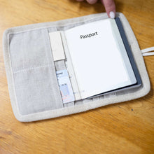 Load image into Gallery viewer, organic linen passport holder