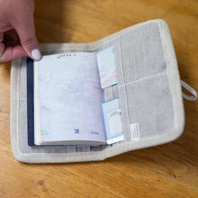 Load image into Gallery viewer, organic linen passport bag