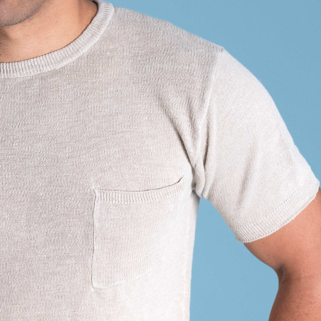 100% organic flax linen knit shirt