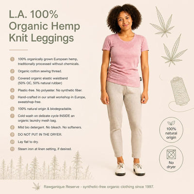 plastic-free 100% organic hemp leggings