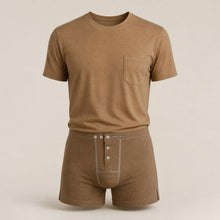 Load image into Gallery viewer, unbleached undyed 100% certified organic cotton t-shirt in colorgrown brown fox fiber