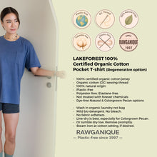 Load image into Gallery viewer, 100% certified organic regenerative cotton pocket t-shirt plastic-free polyester-free