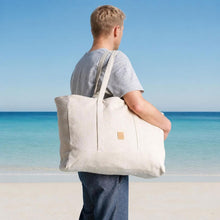 Load image into Gallery viewer, organic linen giant tote beach bag