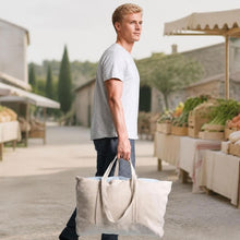 Load image into Gallery viewer, 100% organic linen giant tote bag
