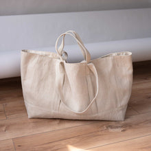 Load image into Gallery viewer, big organic linen tote bag