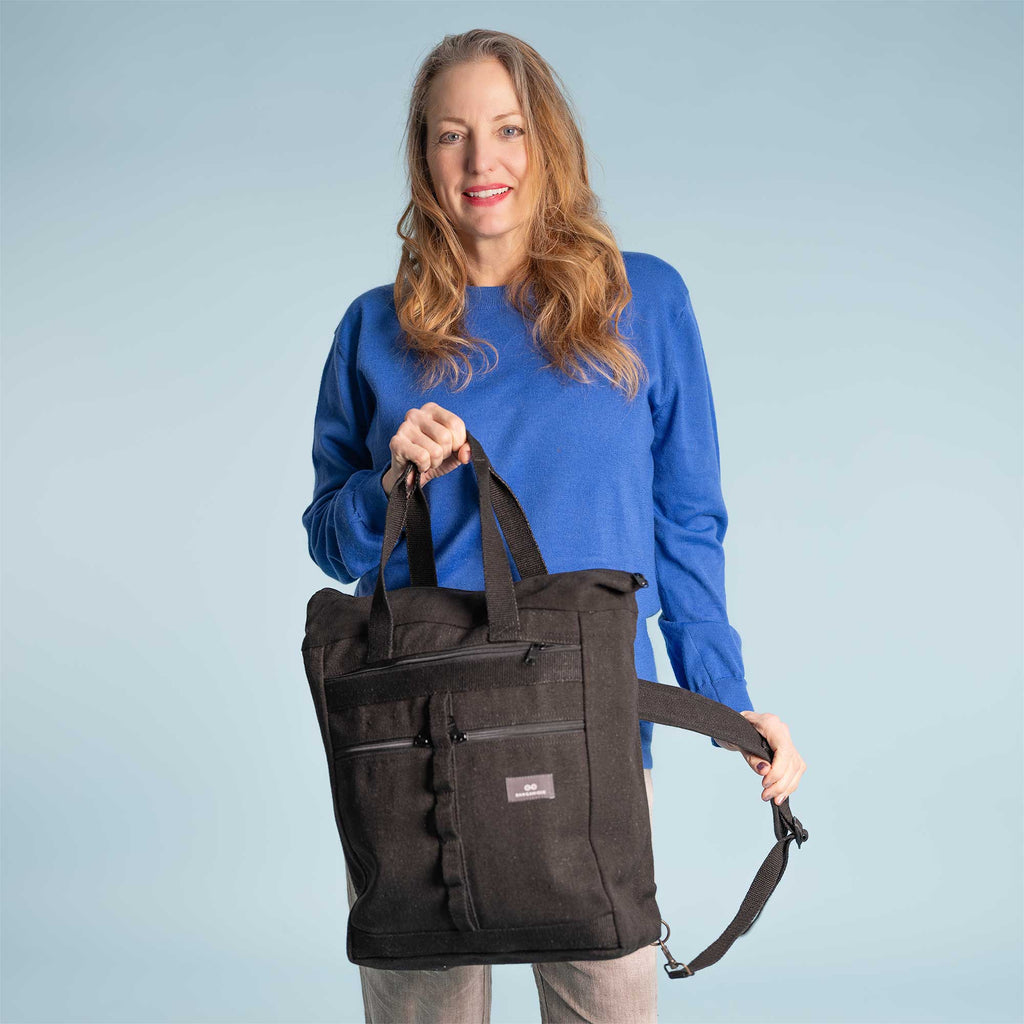 Organic hemp tote backpack