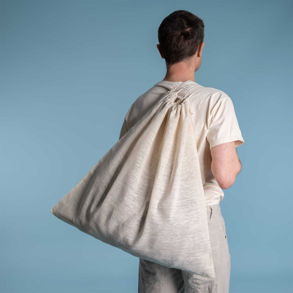 organic laundry drawstring bag