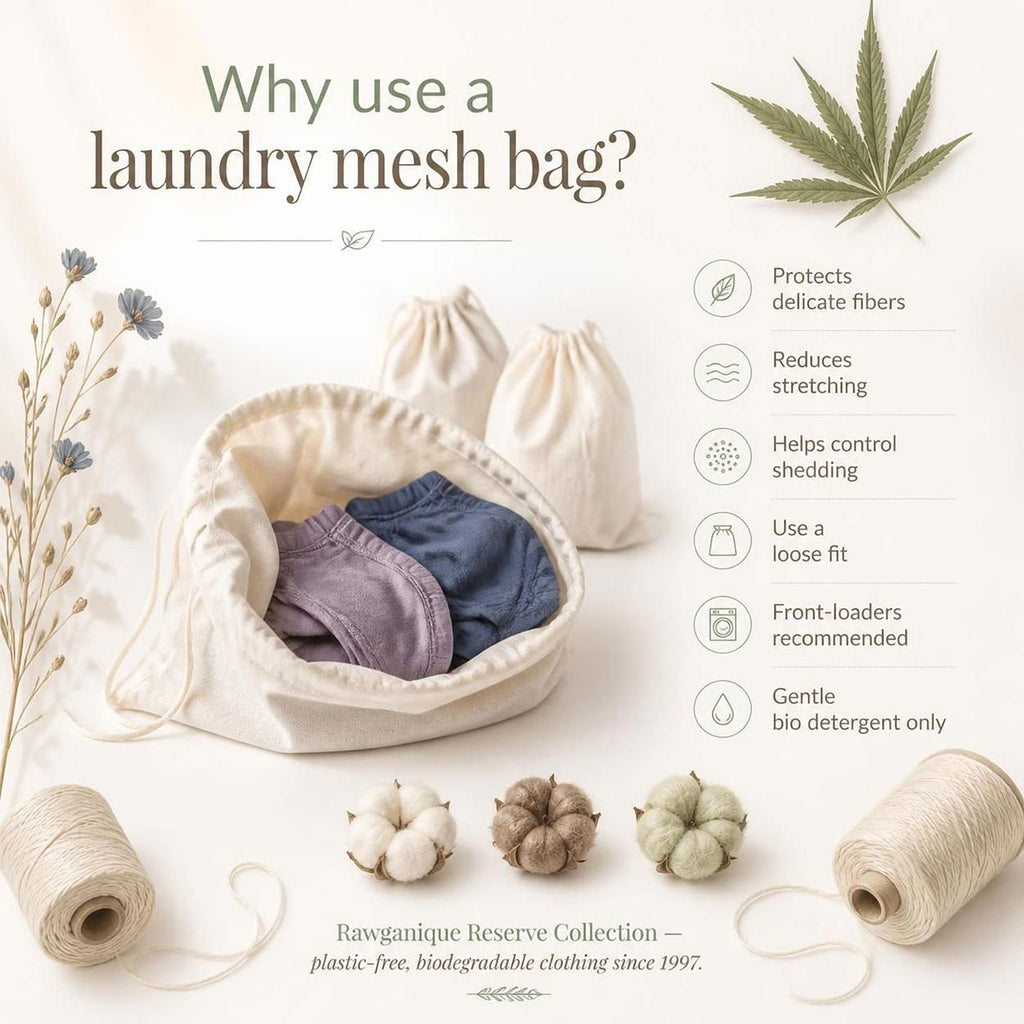 100% organic cotton laundry mesh bag