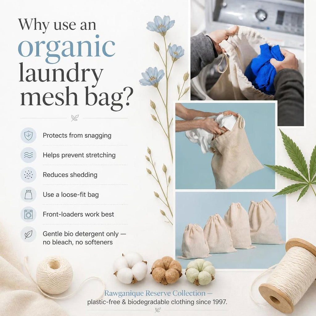 plastic-free hemp laundry mesh net bag