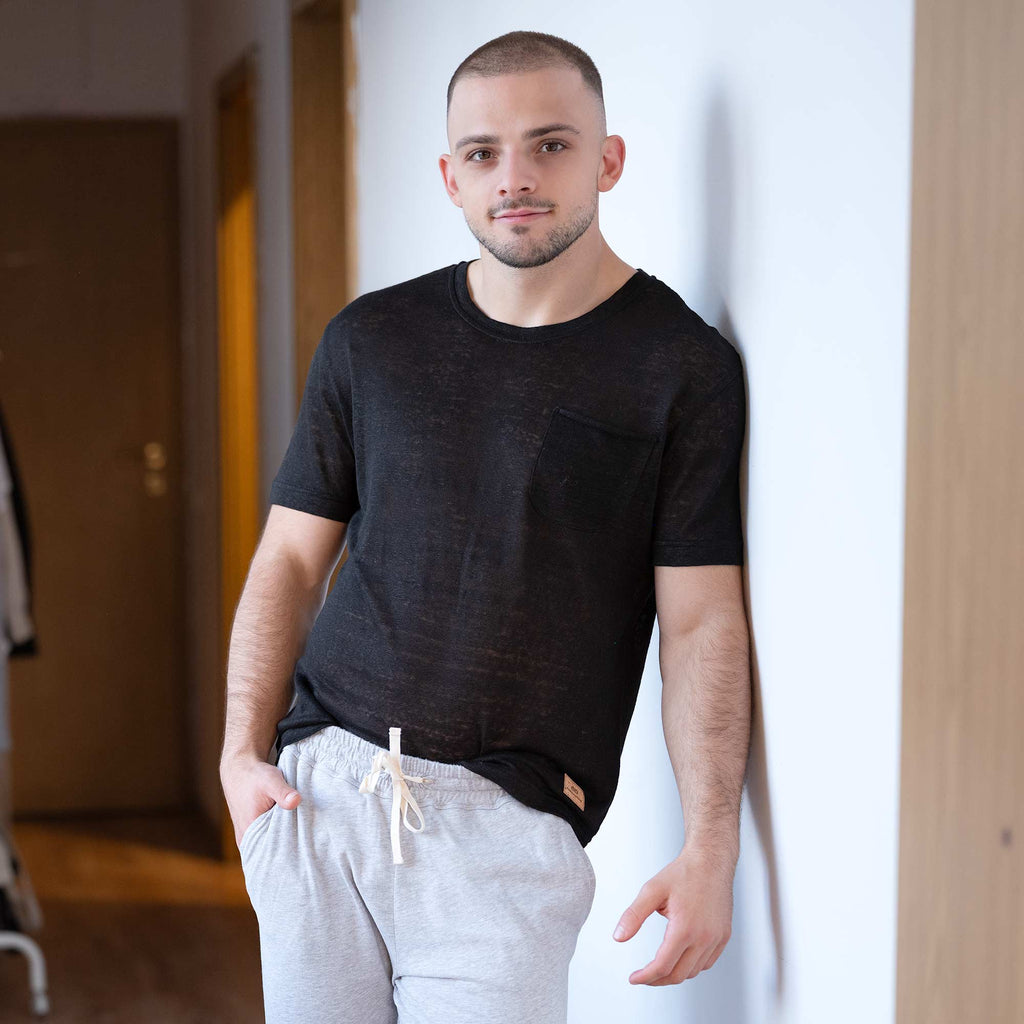 100% organic linen t-shirt no polyester