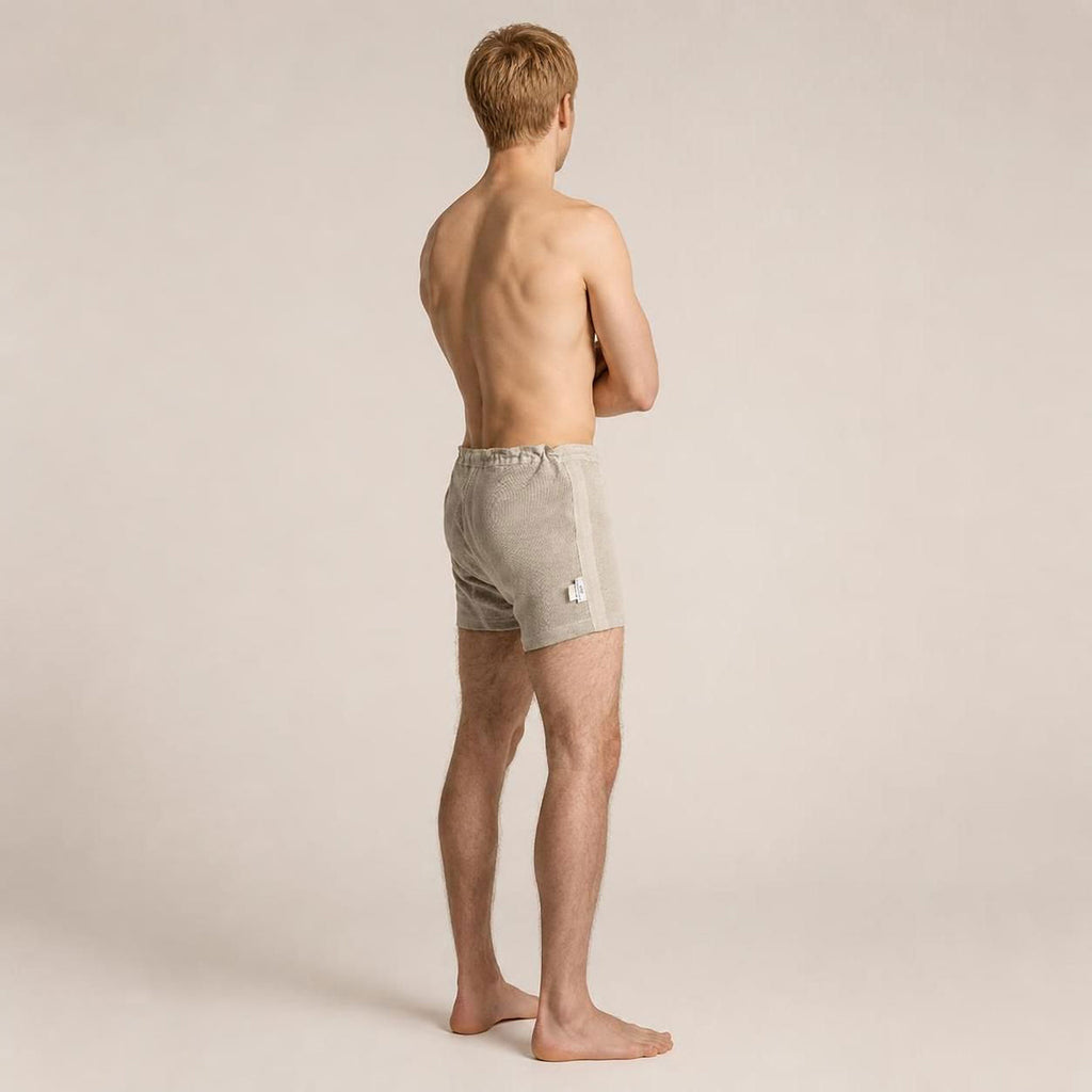 LISZT Elastic-free 100% Organic Linen Knit Boxers (OC Thread, Dye-free, No Polyester, No Latex, No Synthetics) (100% Biodegradable)