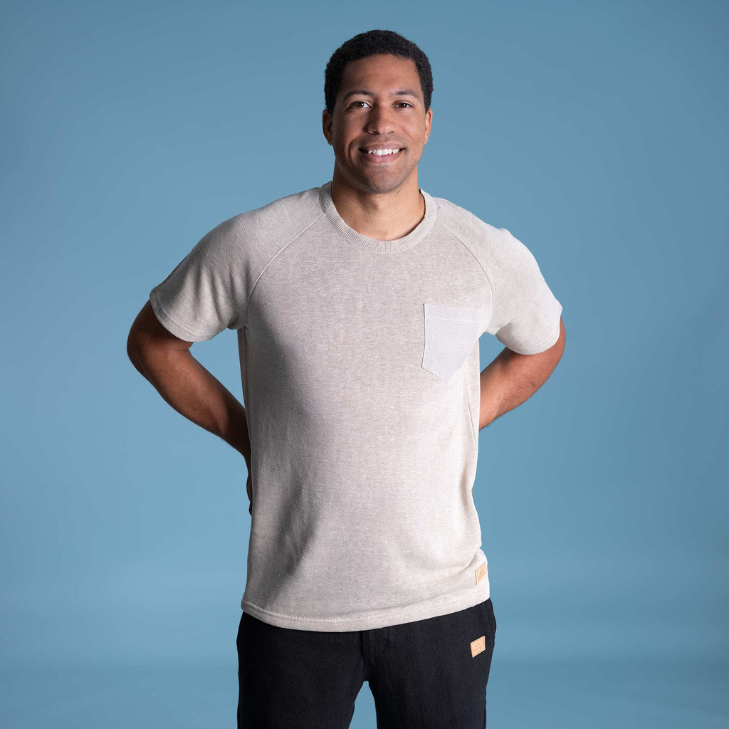 100% organic linen t-shirt synthetics-free
