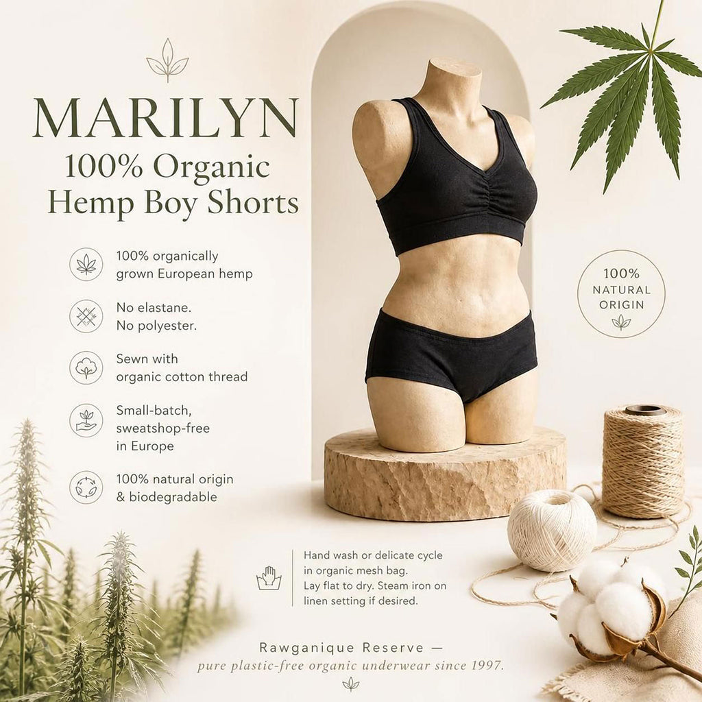 100% hemp boy shorts panty