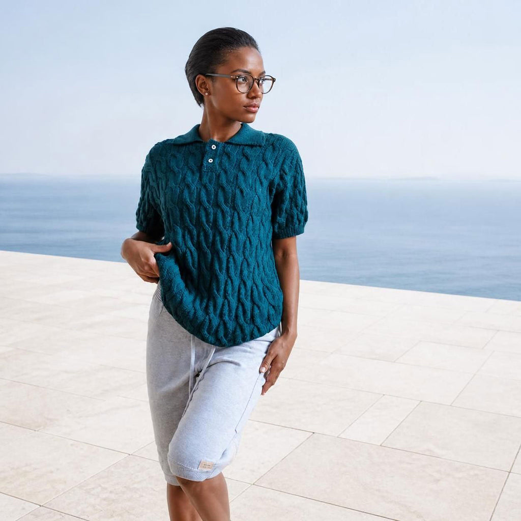 certified organic merino polo shirt