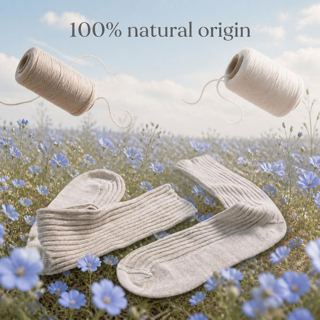 elastic-free organic linen socks synthetic-free