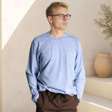 Load image into Gallery viewer, polyester-free 100% certified organic cotton long-sleeve pocket t-shirt