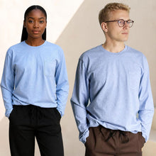 Load image into Gallery viewer, plastic-free 100% certified organic cotton long-sleeve pocket t-shirt