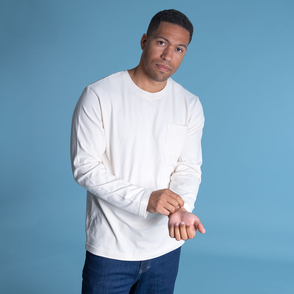 100% organic cotton long-sleeve t-shirt polyester-free