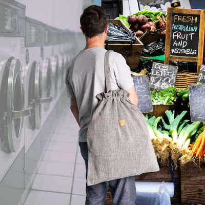 100% organic linen laundry bag