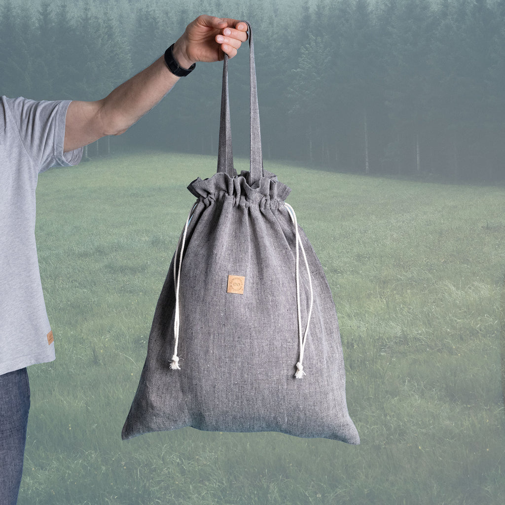 100% organic linen laundry bag plastic-free