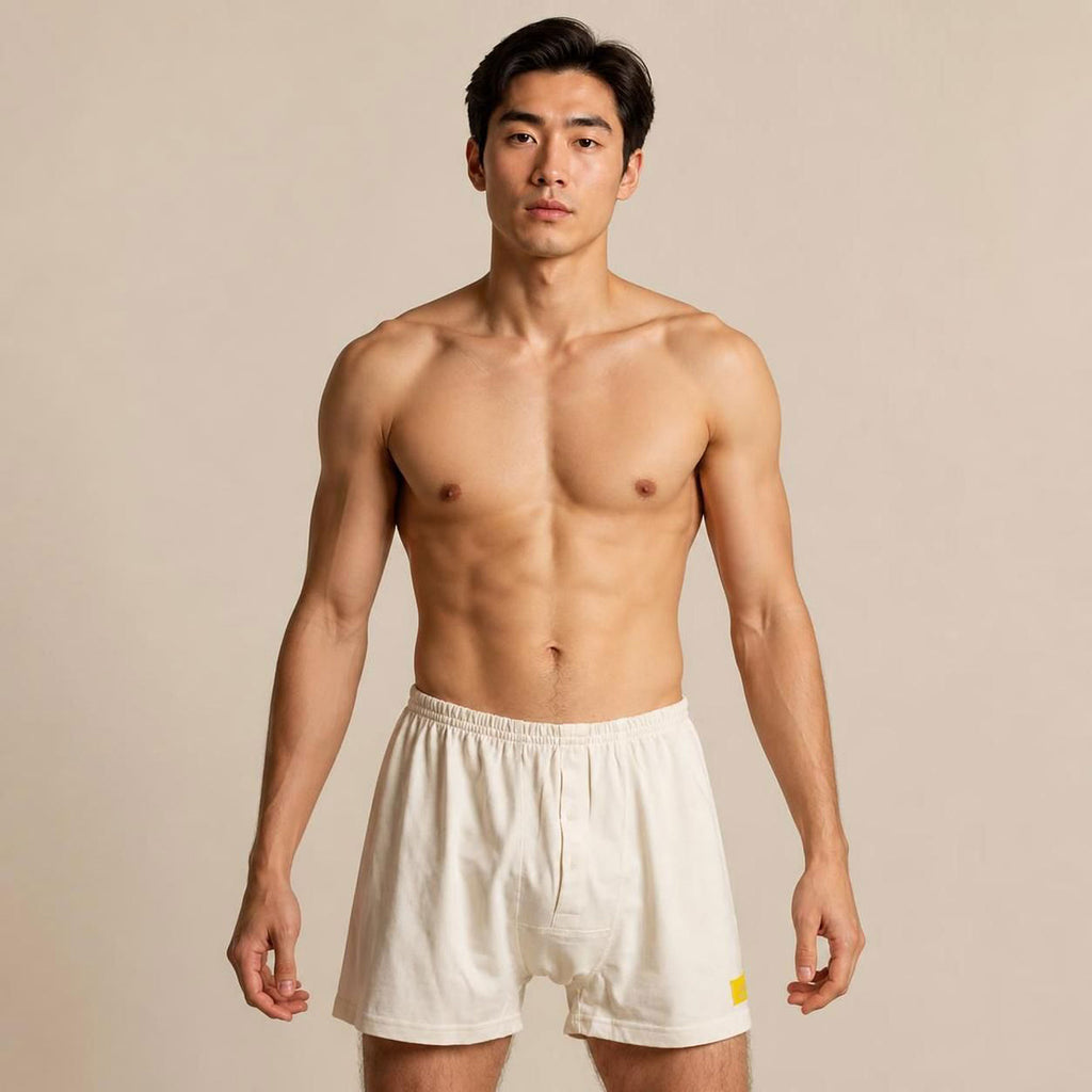 polyester-free 100% organic cotton boxer shorts underwear for men